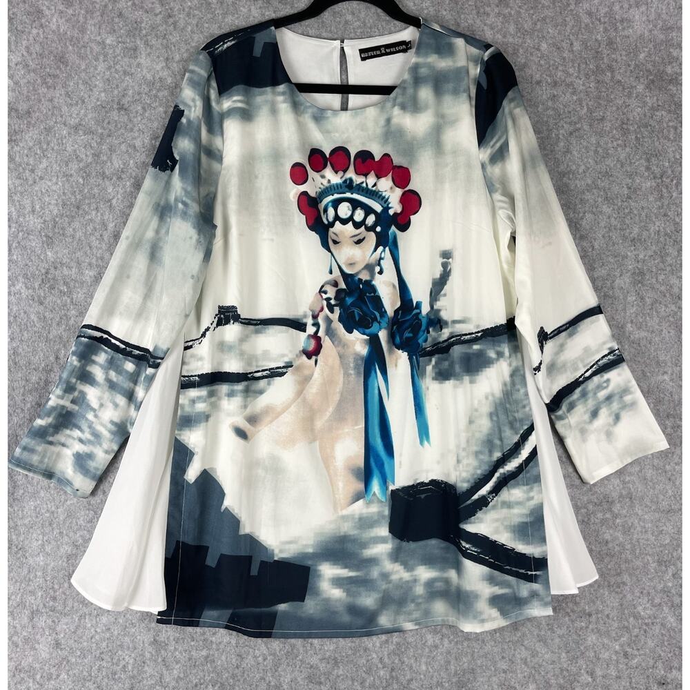 Butler & Wilson Tunic Top Womens Large Graphic Print Flowy Artsy‎ Lagenlook